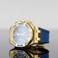 Audemars Piguet Royal Oak Offshore 37mm Rubber Strap Yellow Gold Sapphire Bezel Blue Dial 26236BA.YY.D346CA.01 2