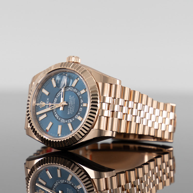 Rolex Sky-Dweller 42mm Rose Gold Jubilee Blue Dial 336935