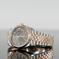 Rolex Datejust 36mm Steel and Rose Gold Fluted Grey Index Dial 126231 2