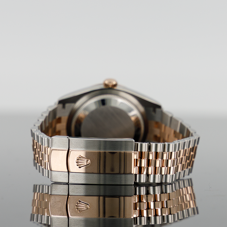 Rolex Datejust 36mm Steel and Rose Gold Fluted Grey Index Dial 126231