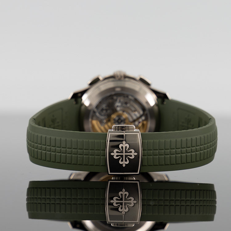 Patek Philippe 5968G-010 Aquanaut White Gold 42.2mm Green Dial