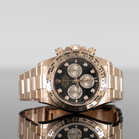 Rolex Daytona 40mm Rose Gold Black Diamond Dial 126505 1
