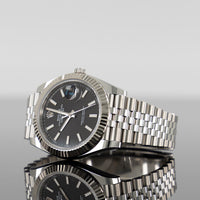 Rolex Datejust 41mm Steel Jubilee Fluted Black Index Dial 126334 2