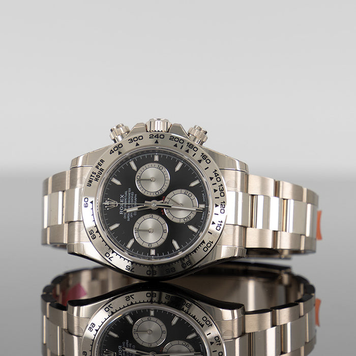 Rolex Daytona 40mm White Gold Bright Black and Steel Dial 126509