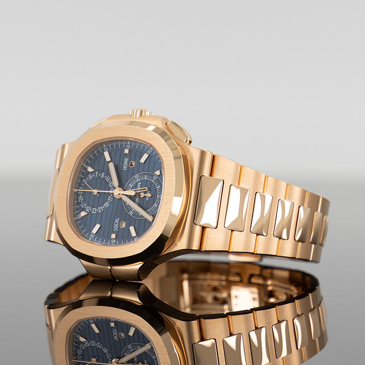 Patek Philippe 5990/1R-001 Nautilus 40.5mm Rose Gold Blue Dial ...