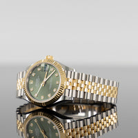 Rolex Datejust 31mm Steel and Yellow Gold Fluted Green Diamond Dial 278273 2
