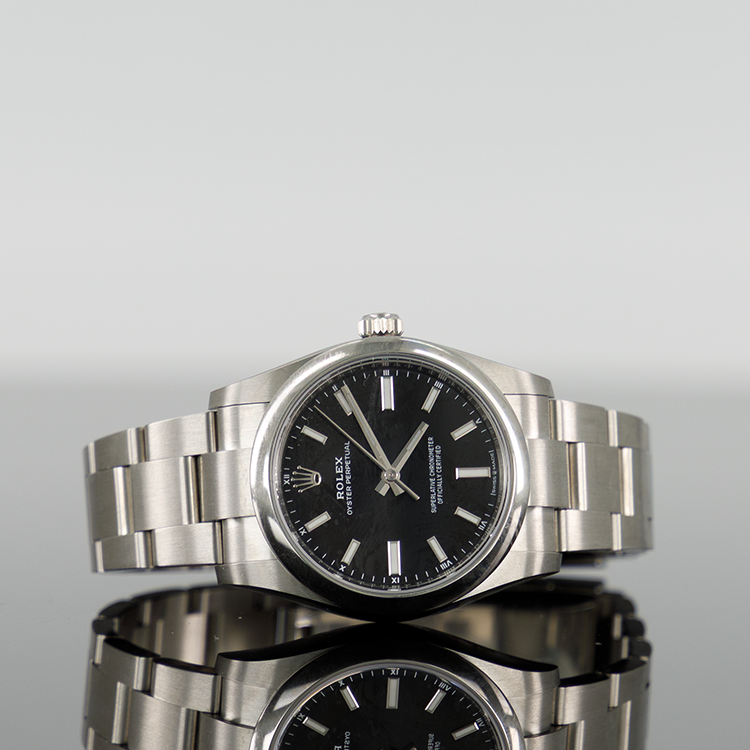 Rolex Oyster Perpetual 34mm Steel Black Dial 124200