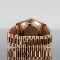 Rolex Day-Date 40mm Rose Gold Chocolate Baguette Dial 228235 4