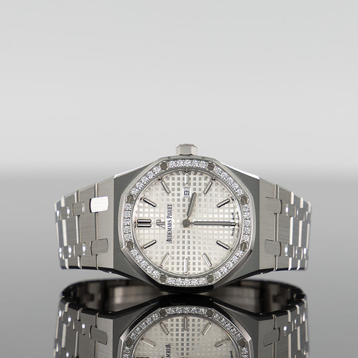 Audemars Piguet Royal Oak 33mm Steel Diamond Bezel White Dial 67651ST.ZZ.1261ST.01