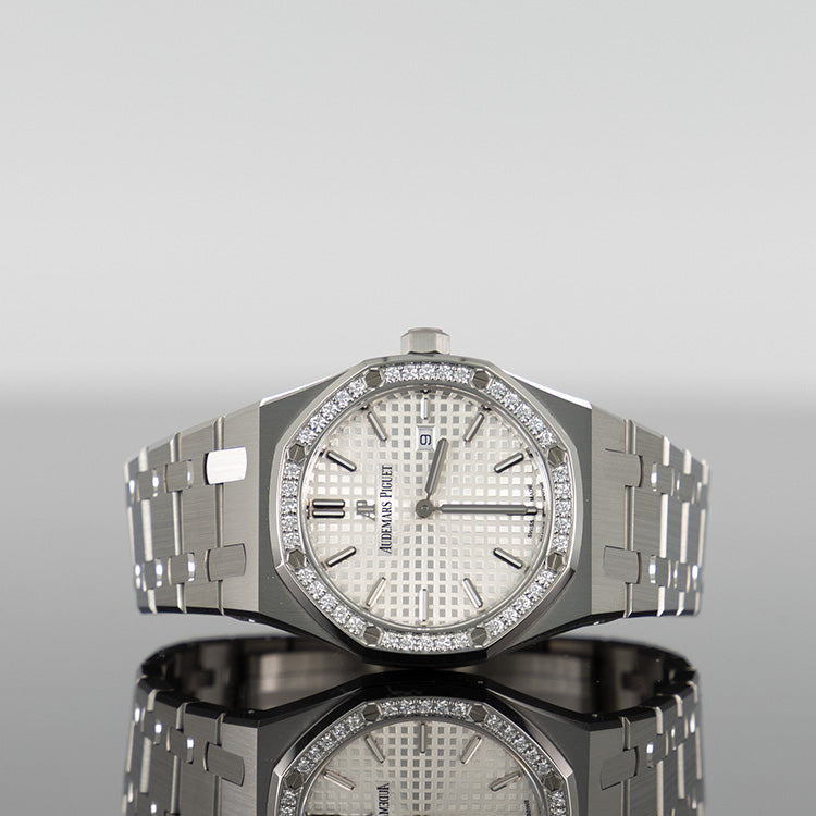 Audemars Piguet Royal Oak 33mm Steel Diamond Bezel White Dial 67651ST.ZZ.1261ST.01