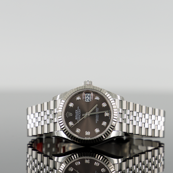 Rolex Datejust 31mm Steel Jubilee Grey Diamond Dial 278274