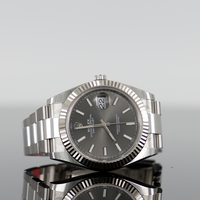 Rolex Datejust 41mm Steel Oyster Grey Dial Fluted 126334 1