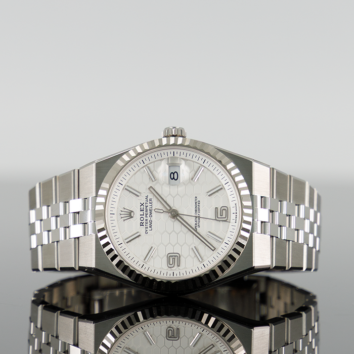 Rolex Land-Dweller 40mmSteel White Honeycomb Motif Dial 127334