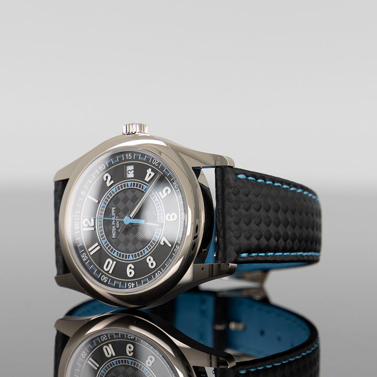 Patek Philippe 6007G-011 Calatrava 40mm White Gold With Black Leather Watch Black Dial