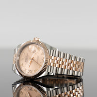 Rolex Datejust 36mm Steel and Rose Gold VI & IX Diamond Rose Dial 126231 2