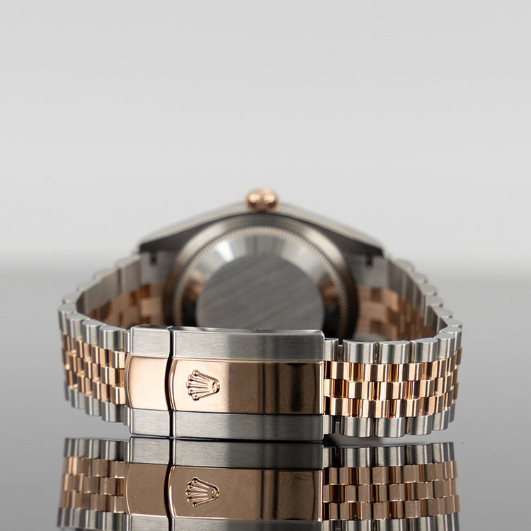 Rolex Datejust 36mm Steel and Rose Gold VI & IX Diamond Rose Dial 126231