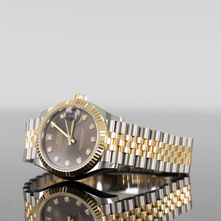 Rolex Datejust 31mm Steel and Yellow Gold Dark Grey Diamond Dial 278273