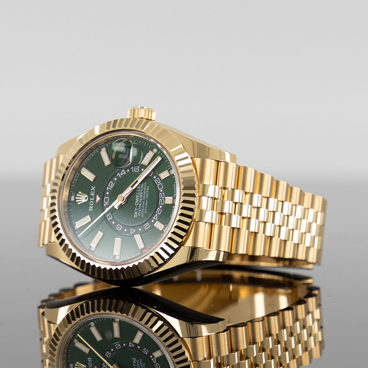 Rolex Sky-Dweller 42mm Yellow Gold Green Dial 336938
