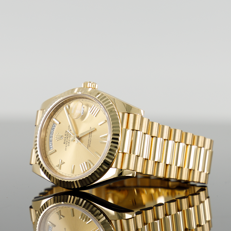 Rolex Day-Date 40mm Yellow Gold Champagne Roman Dial 228238
