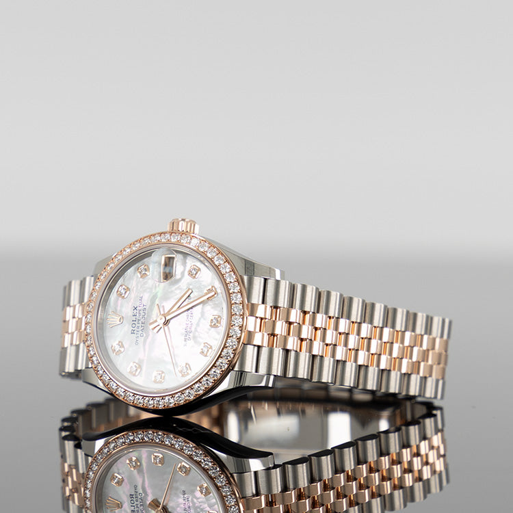 Rolex Datejust 31mm Steel and Gold Mother of Pearl Diamond Set Dial 278381RBR