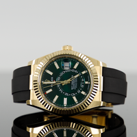 Rolex Sky-Dweller 42mm Oysterflex Yellow Gold Green Dial 336238 1