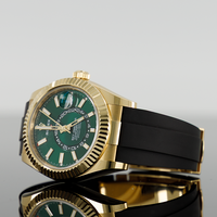 Rolex Sky-Dweller 42mm Oysterflex Yellow Gold Green Dial 336238 2