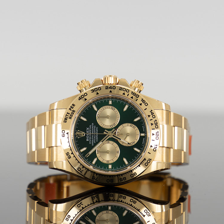 Rolex Daytona 40mm Yellow Gold Green Dial 126508