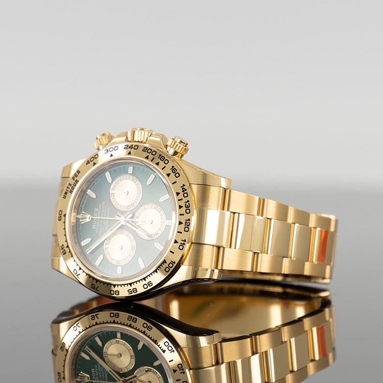 Rolex Daytona 40mm Yellow Gold Green Dial 126508