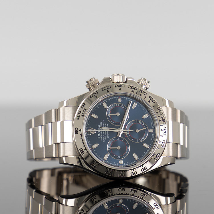 Rolex Daytona 40mm White Gold Blue Dial 116509
