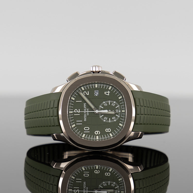 Patek Philippe 5968G-010 Aquanaut White Gold 42.2mm Green Dial
