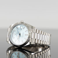 Rolex Day-Date 40mm Platinum Ice Blue Baguette Dial 228236 2
