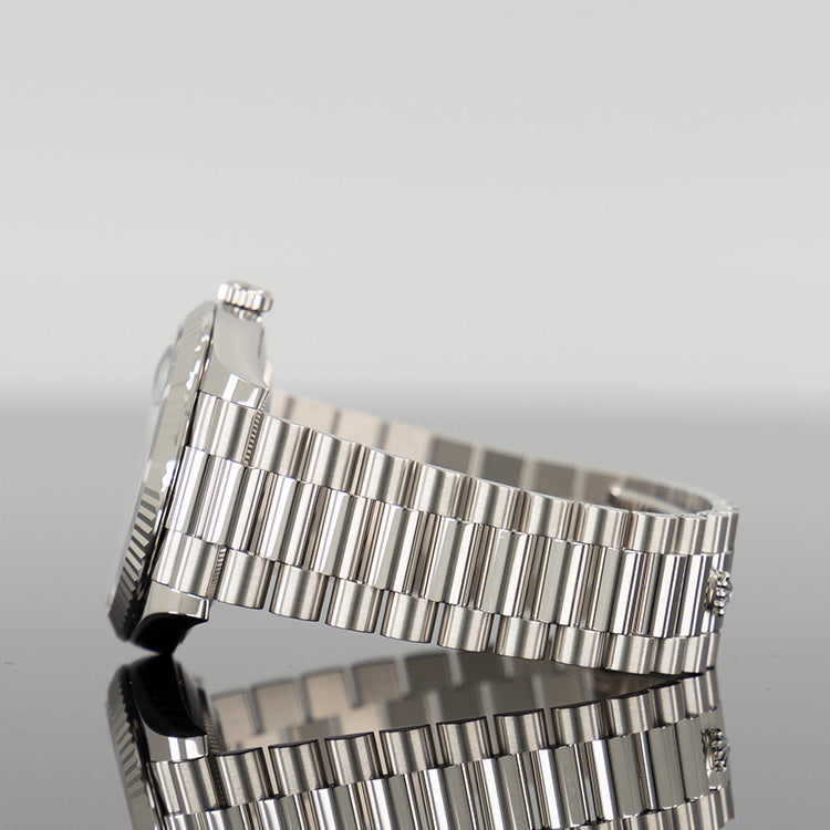 Rolex Day-Date 40mm Platinum Ice Blue Baguette Dial 228236