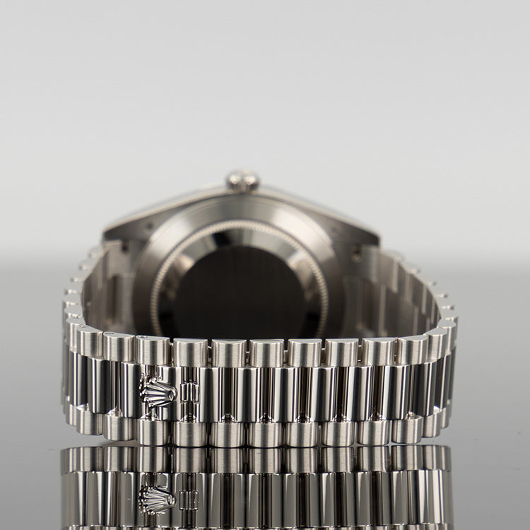 Rolex Day-Date 40mm Platinum Ice Blue Baguette Dial 228236