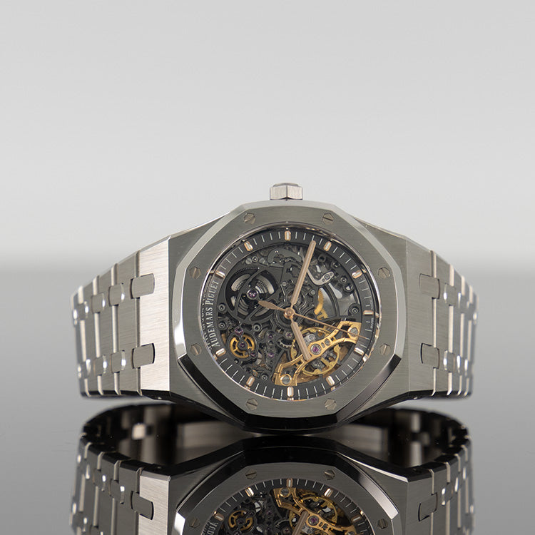 Audemars Piguet Royal Oak 41 mm Double Balance Wheel Openwork Stainless Steel Skeleton Dial 15407ST.OO.1220ST.01
