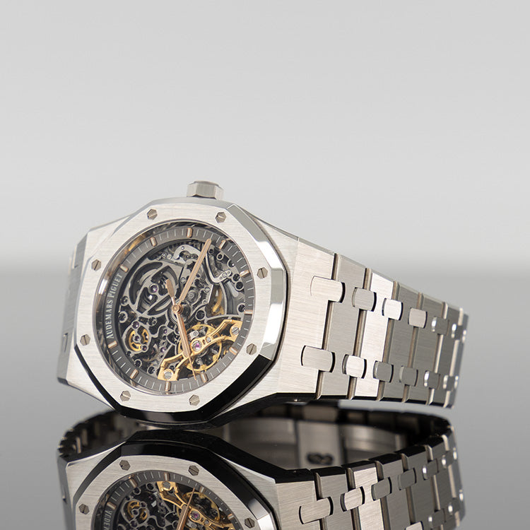 Audemars Piguet Royal Oak 41 mm Double Balance Wheel Openwork Stainless Steel Skeleton Dial 15407ST.OO.1220ST.01