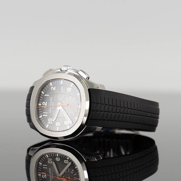 Patek Philippe 5968A-001 Aquanaut 42.2mm Black Embossed Dial