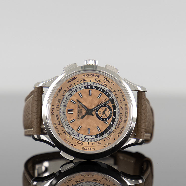 Patek Philippe 5935A-001 Complications 41mm Steel Leather Rose Gilt Dial
