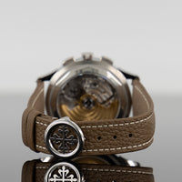 Patek Philippe 5935A-001 Complications 41mm Steel Leather Rose Gilt Dial 4