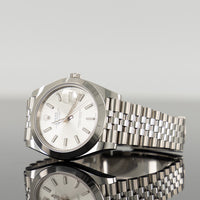 Rolex Datejust 41mm Steel Jubilee Smooth Bezel Silver Dial 126300 2