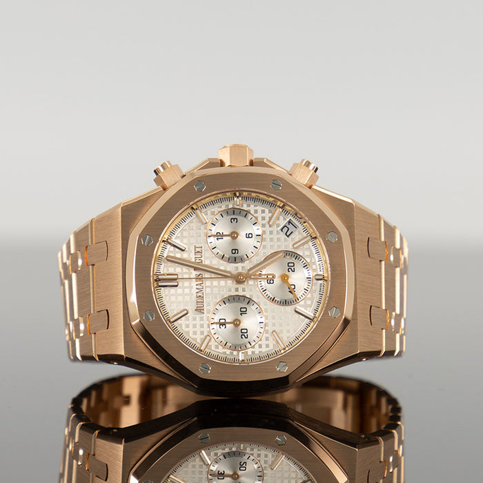 Audemars Piguet Royal Oak Chronograph 41mm Rose Gold White Dial 50th Anniversary 26240OR.OO.1320OR.03