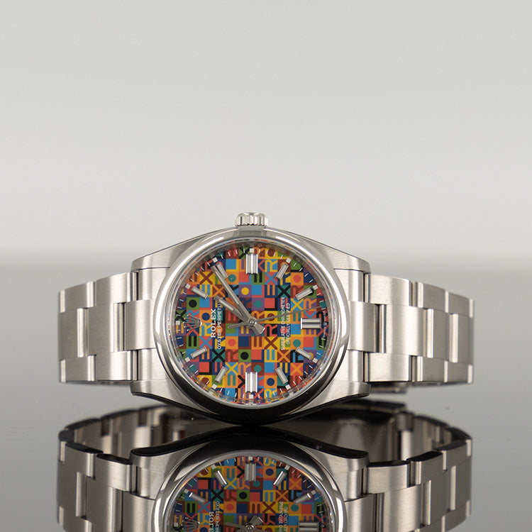 Rolex Oyster Perpetual 36mm Steel Multicolored Motif Dial 126000