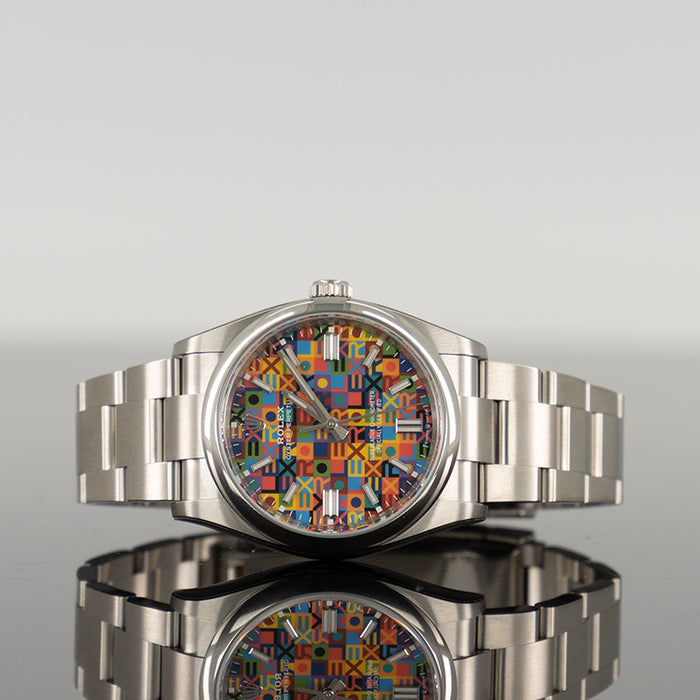 Rolex Oyster Perpetual 36mm Steel Multicolored Motif Dial 126000