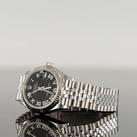 Rolex Datejust 31mm Steel Black Roman Dial Fluted Bezel Jubilee 278274 2