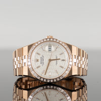 Rolex Land-Dweller 40mm Rose Gold Honeycomb Motif Baguette Dial Diamond Bezel 127385TBR 1