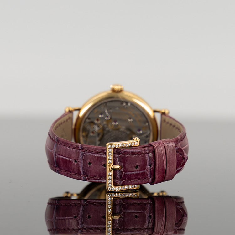 Patek Philippe Calatrava 34.6mm 7200/200R-001  Rose Gold White Dial Diamond Bezel Leather Strap