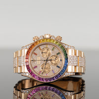 Rolex Daytona 40mm Rose Gold Rainbow Pave 116595RBOW 1