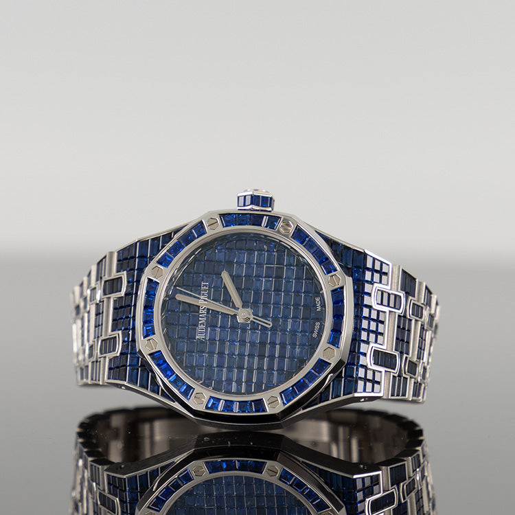 Audemars Piguet Royal Oak 37mm White Gold Blue Sapphire 50th Anniversary 15554BC.SS.1274BC.01