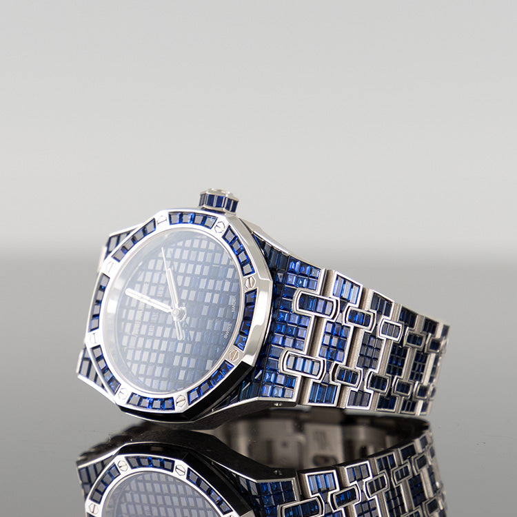 Audemars Piguet Royal Oak 37mm White Gold Blue Sapphire 50th Anniversary 15554BC.SS.1274BC.01