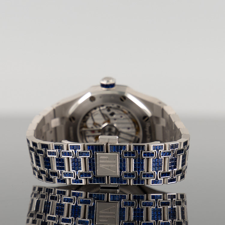 Audemars Piguet Royal Oak 37mm White Gold Blue Sapphire 50th Anniversary 15554BC.SS.1274BC.01