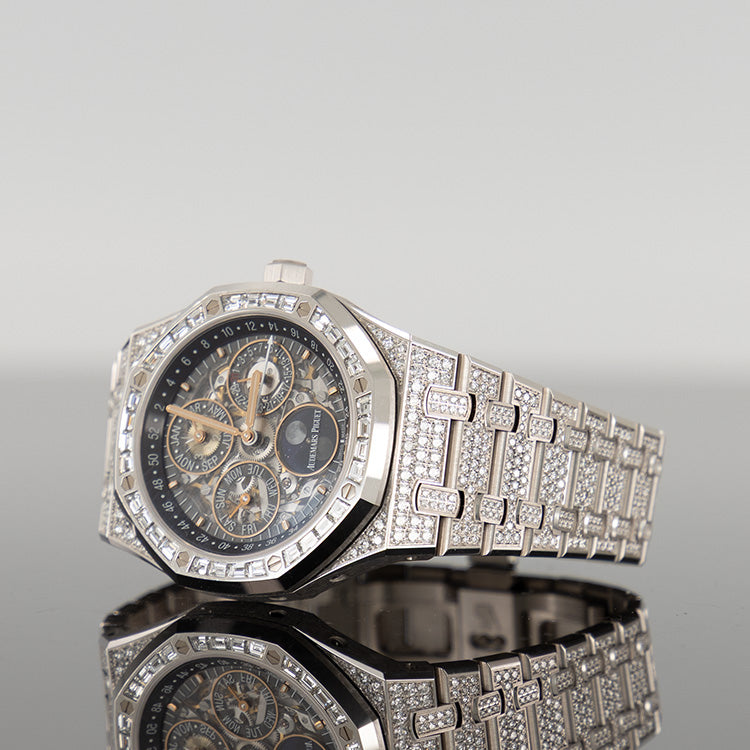 Audemars Piguet Royal Oak 41mm Perpetual Calendar White Gold Diamond Bezel Diamond Bracelet 26625BC.ZZ.1223BC.02